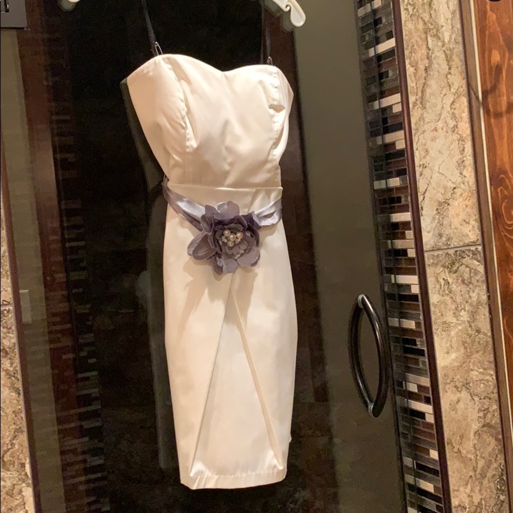 A white satin mini dress!